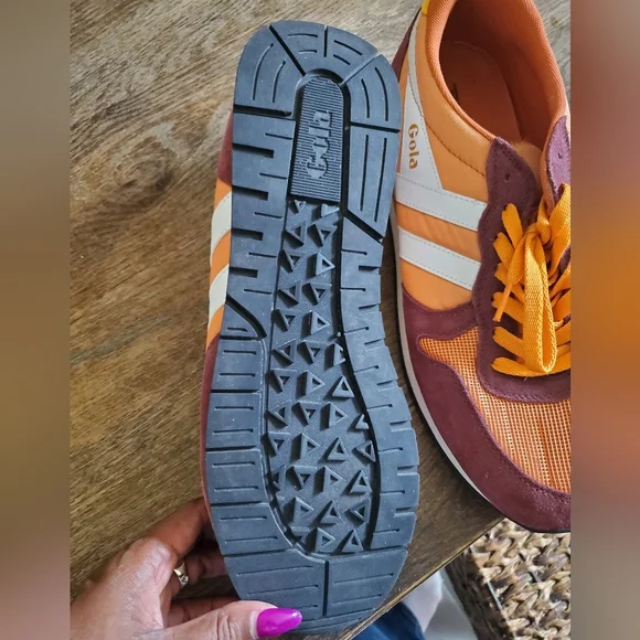 Gola Daytona Moody Orange/Burgundy/White Mens Jogger Sneakers Size 13 - Picture 6 of 7